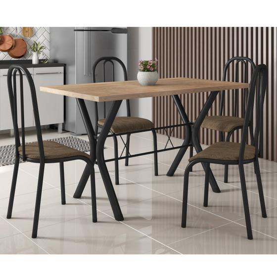 Imagem de Conjunto Mesa de Jantar 136cm Miami com 4 Cadeiras Madri