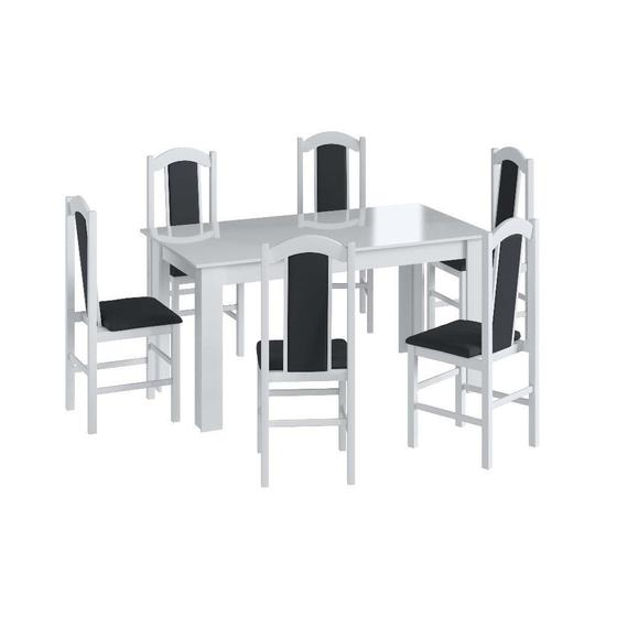 Imagem de Conjunto Mesa de Jantar Clássica 6 Cadeiras Estofadas Móveis Canção