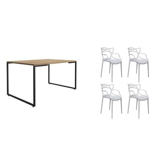 Imagem de Conjunto Mesa de Jantar com 4 Cadeiras Allegra Espresso Móveis