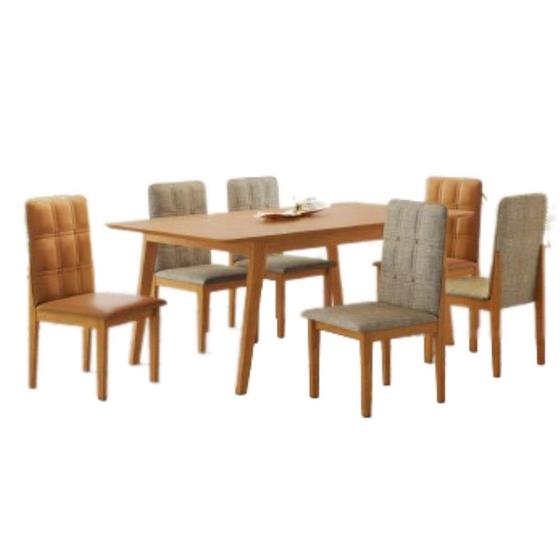 Imagem de Conjunto Mesa de Jantar Elegance Cinamomo 1,80 M com 6 Cadeiras