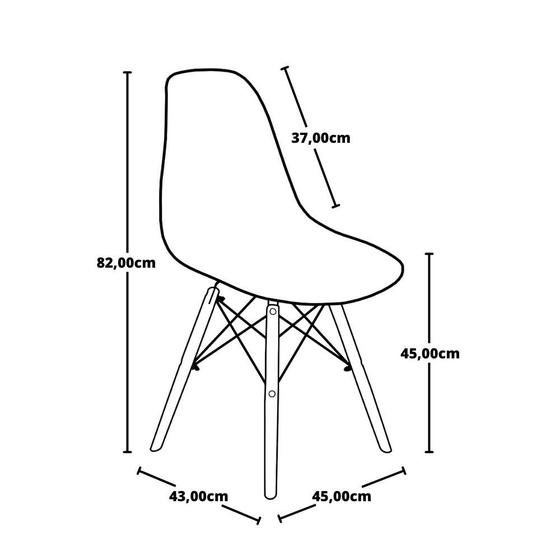 Imagem de Conjunto Mesa de Jantar Hairpin 130x80 Preta com 4 Cadeiras Eames Eiffel - Rosa