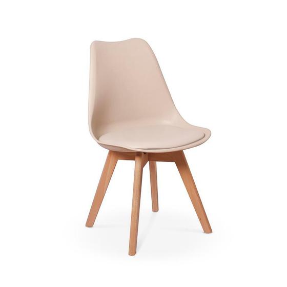 Imagem de Conjunto Mesa de Jantar Hairpin 130x80 Preta com 4 Cadeiras Eiffel Leda - Nude