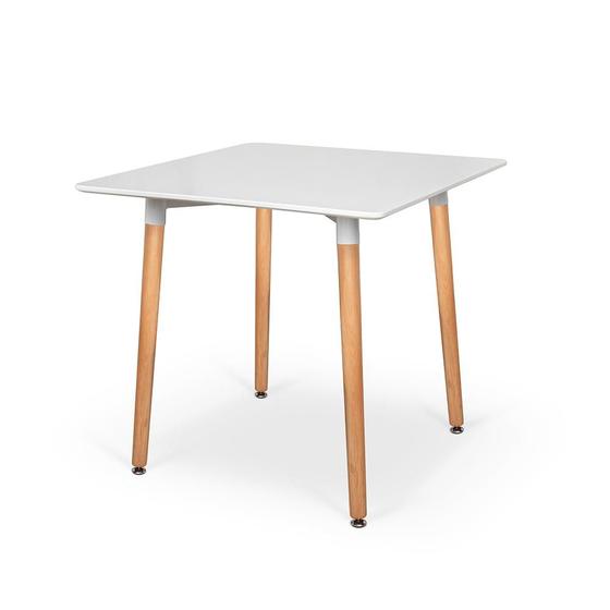 Imagem de Conjunto Mesa de Jantar Quadrada Eiffel Branca 80x80cm com 4 Cadeiras Itália - Preto