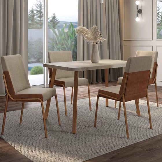 Imagem de Conjunto Mesa de Jantar Retangular 120cm + 4 Cadeiras Hug PR