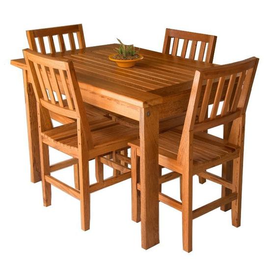 Conjunto Mesa De Jantar Ripada 1,20m Com 4 Cadeiras Confort Em Madeira De Lei Maciça Menor preço em Conjunto Mesa De Jantar Ripada 1,20m Com 4 Cadeiras Confort Em Madeira De Lei Maciça