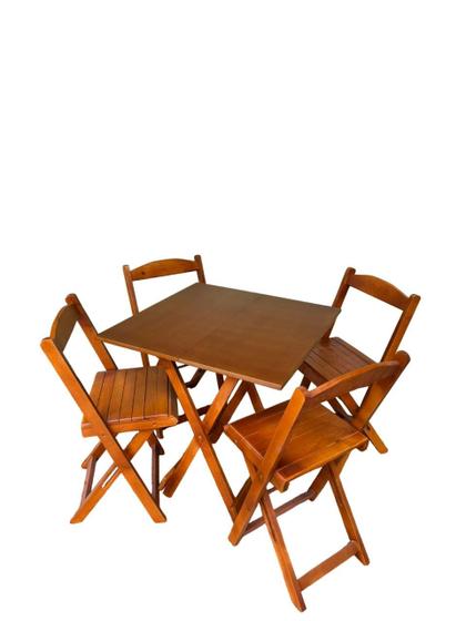 Imagem de Conjunto Mesa Dobrável Com 4 Cadeiras Mel