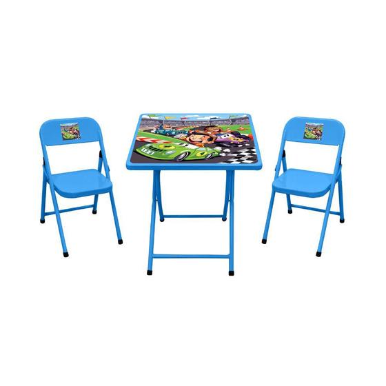 Imagem de Conjunto mesa e 2 cadeiras infantil Açomix Azul 