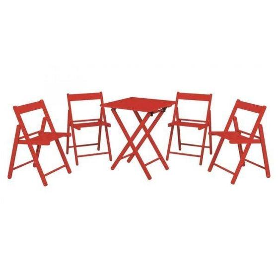 Imagem de Conjunto Mesa e 4 Cadeiras Dobráveis Aconchego Tramontina