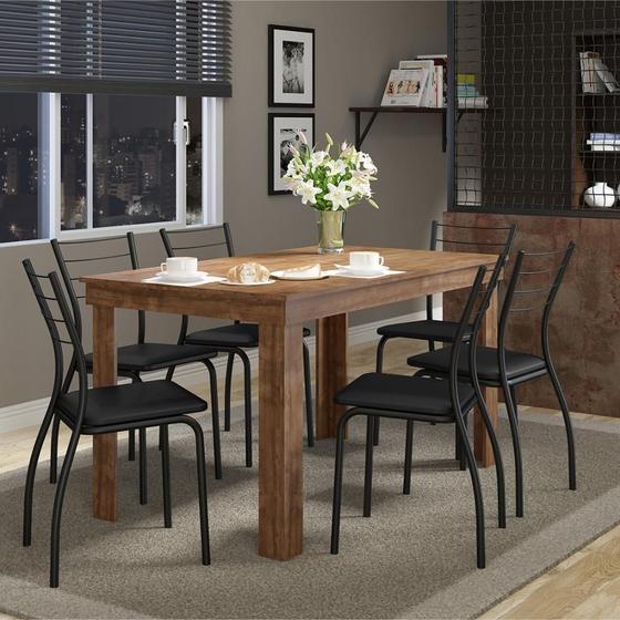 Imagem de Conjunto Mesa e 6 Cadeiras Tivoli Retangular com Sapatas Anti-risco e Antirruído da Carraro