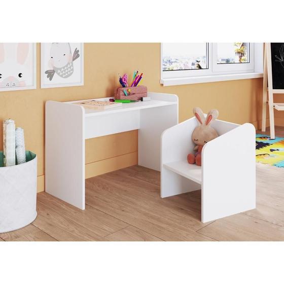 Imagem de Conjunto Mesa e Poltrona Montessoriano Meu Fofinho Branco