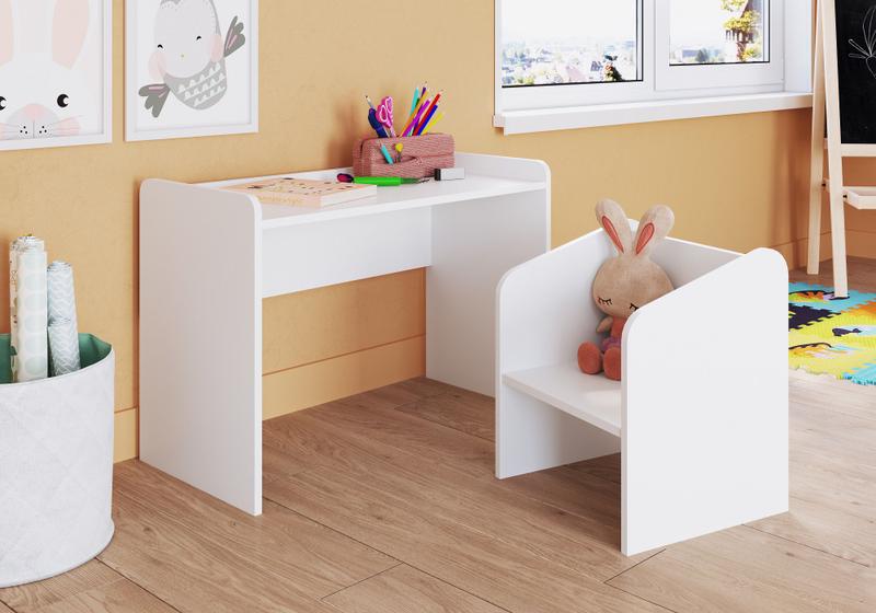 Imagem de Conjunto Mesa e Poltrona Montessoriano Meu Fofinho Branco Art In Móveis