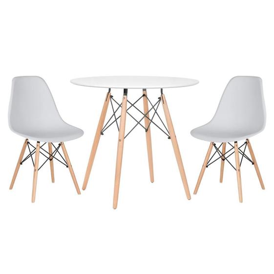 Imagem de Conjunto - Mesa Eames 80 cm + 2 cadeiras Eames Eiffel DSW