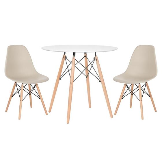 Imagem de Conjunto - Mesa Eames 80 cm + 2 cadeiras Eames Eiffel DSW