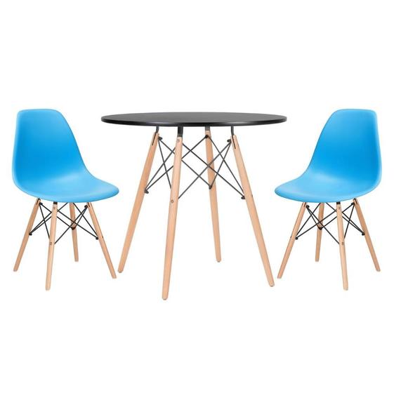 Imagem de Conjunto - Mesa Eames 80 cm + 2 cadeiras Eames Eiffel DSW