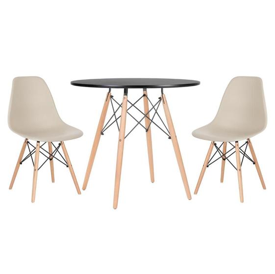 Imagem de Conjunto - Mesa Eames 80 cm + 2 cadeiras Eames Eiffel DSW