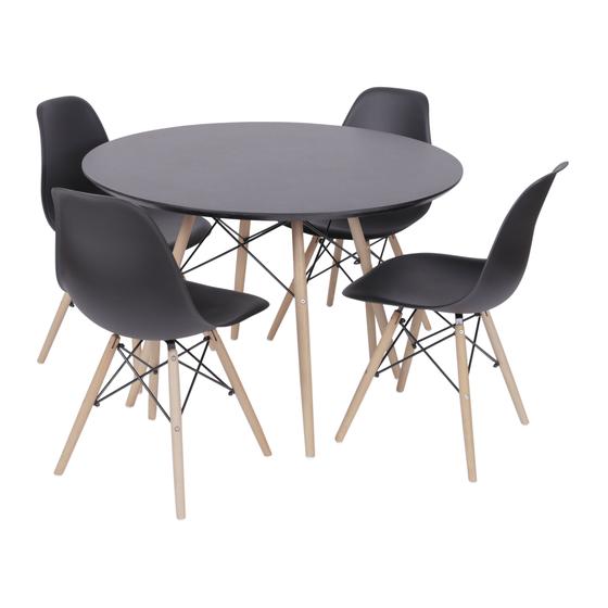 Conjunto mesa eames preta 90cm e 4 cadeiras eames pp preta Menor preço em Conjunto mesa eames preta 90cm e 4 cadeiras eames pp preta