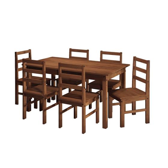 Imagem de Conjunto Mesa Jantar + 6 Cadeiras Sofia NOGAL