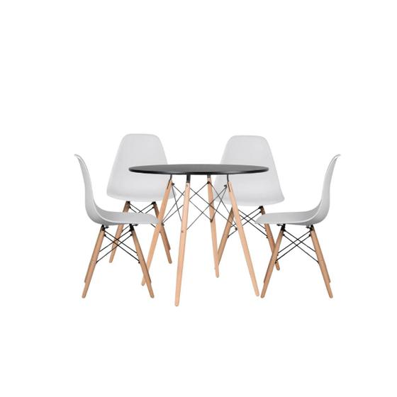 Imagem de Conjunto Mesa Jantar 90cm Eiffel Eames 04 Cadeiras Eiffel