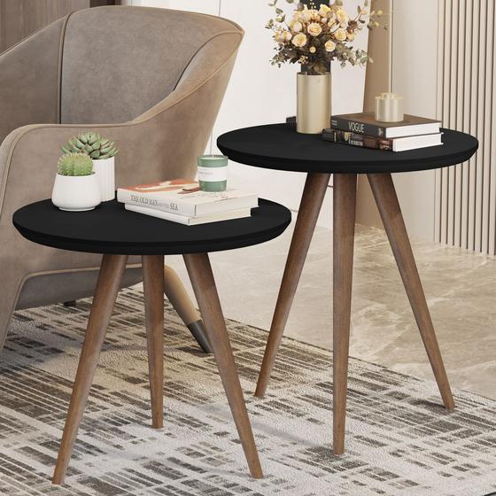 Imagem de Conjunto Mesa Lateral E Apoio Pés Palito Star - JM3 MÓVEIS