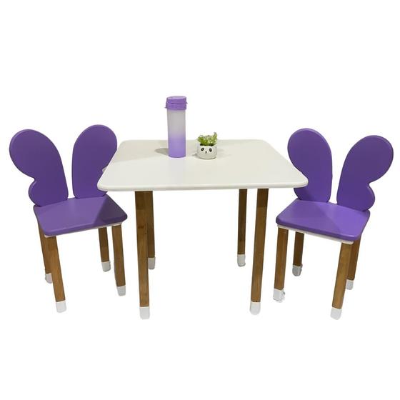 Imagem de Conjunto Mesa Mesinha C/2 Cadeira Infantil Borboleta