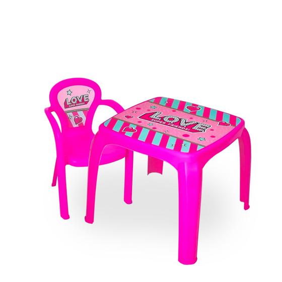 Imagem de Conjunto Mesa Mesinha Infantil Com Uma Cadeira Decorada