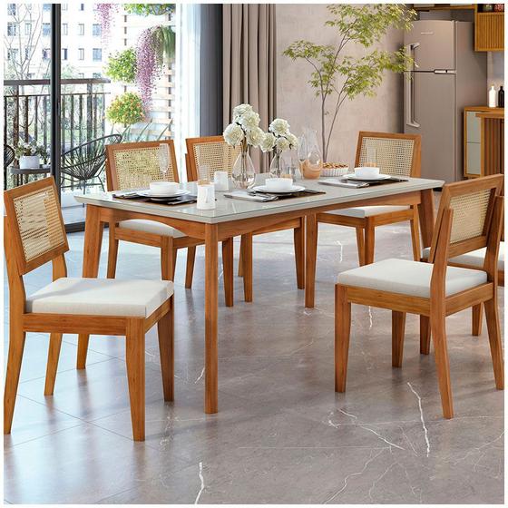 Conjunto Mesa Monalisa com 6 Cadeiras Rainha - Nesher Menor preço em Conjunto Mesa Monalisa com 6 Cadeiras Rainha - Nesher
