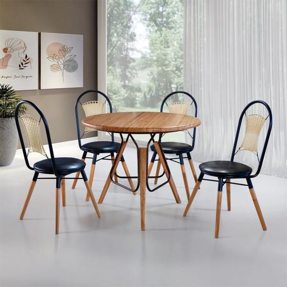 Imagem de Conjunto Mesa Redonda com 4 Cadeiras Jacarta