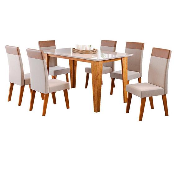 Imagem de Conjunto Mesa Requinte Com 6 Cadeiras Veneza Viero