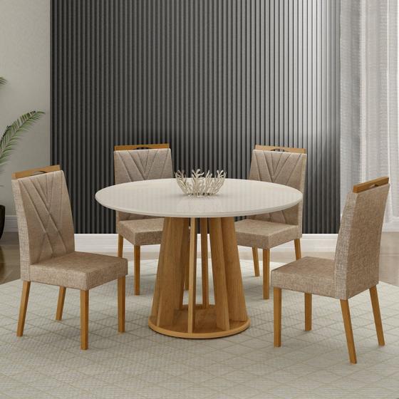 Imagem de Conjunto Mesa Rose com 4 Cadeiras Madeira Maciça Lara