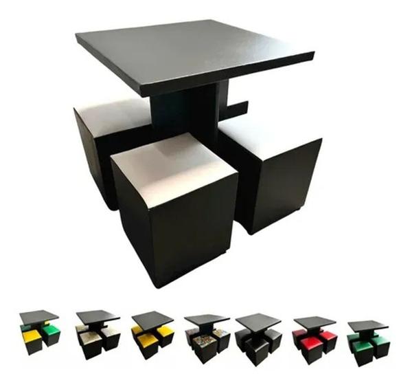 Conjunto Mesa Sala Jantar C/ 4 Cadeiras Puffs P/ Sacada é boa?