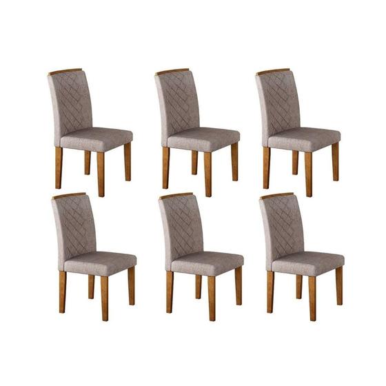 Imagem de Conjunto: Mesa Sala Jantar Jade Kit 6 Un Imbuia/Animale Chocolate - Rufato