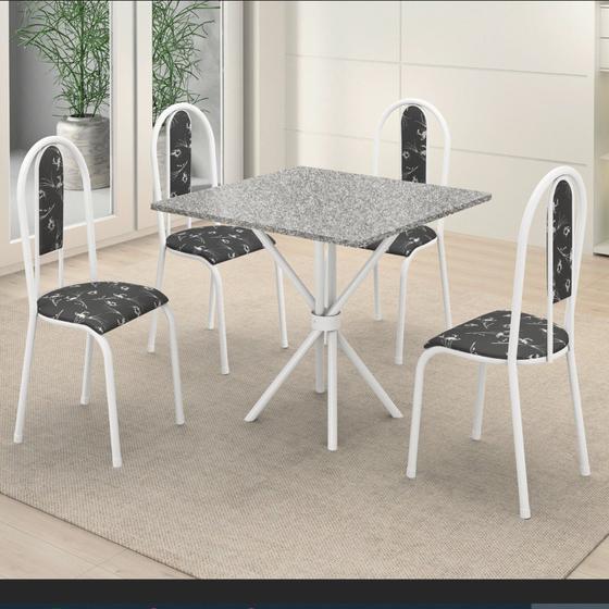 Imagem de Conjunto Mesa Tubular com 4 Cadeiras Berlim