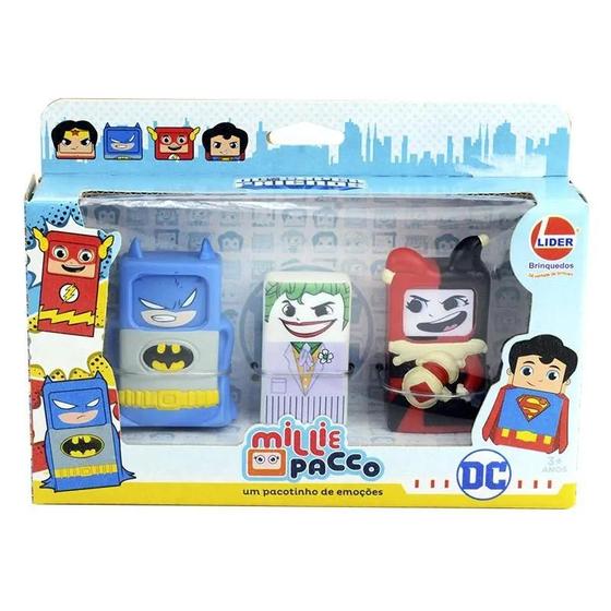 Imagem de Conjunto Milliepacco - Super Friends - Batman - Coringa - Arlequina - Jogo das Emoções - Líder Brinquedos