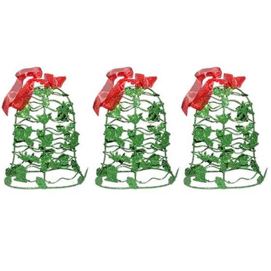 Imagem de Conjunto Mini Sino de Natal Verde Decoracao Natalino Kit com 3 unid (NA-12 Mini Sino Verde)