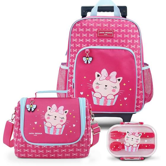 Imagem de Conjunto Mochila com Rodinhas e Lancheira Térmica com Pote p/ Lanche