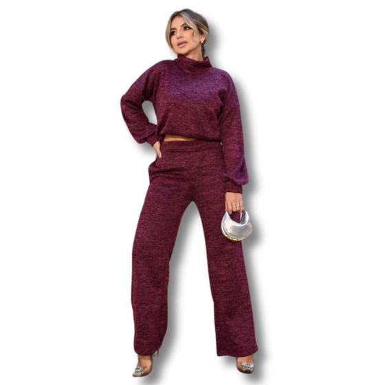 Imagem de Conjunto Moda Feminina de Frio Lanzinha Calça Blusa Gola Alta    