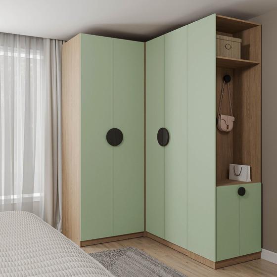 Imagem de Conjunto Modulado 3 Peças Canto, Nicho com 2 Gavetas e Sapateira Joy Cabecasa Madeiramadeira
