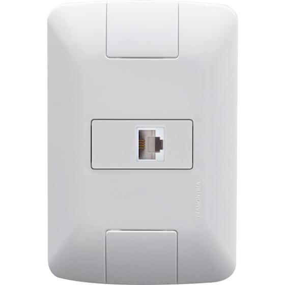 Imagem de Conjunto modulo tomada rj11 telefone linha aria tramontina