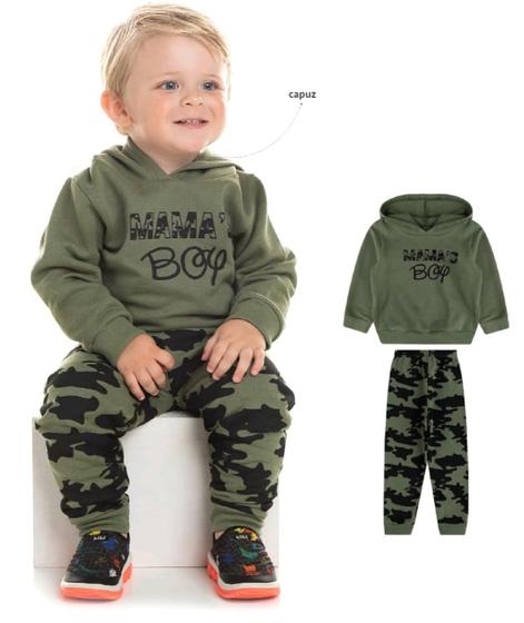 Imagem de Conjunto Moletom Bebê Menino - Agasalho Bebê Masculino - Roupa de Frio Bebê Infantil - Algodão