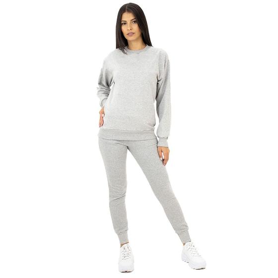 Imagem de Conjunto Moletom Feminino Blusa Calça Jogger Flanelado Liso