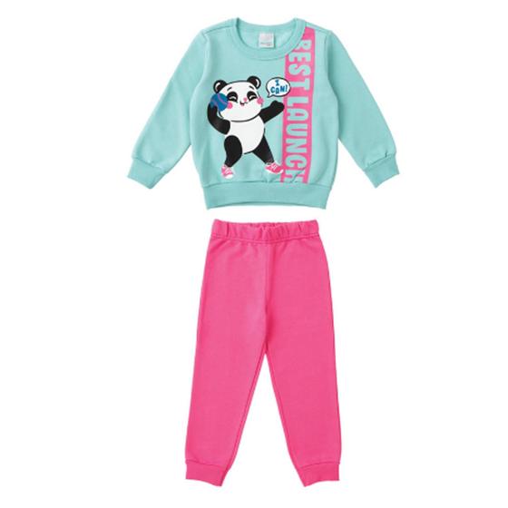 Imagem de Conjunto Moletom Feminino Infantil Estampa Panda Inverno Meninas Tamanho 1 2 3 - Malwee Kids