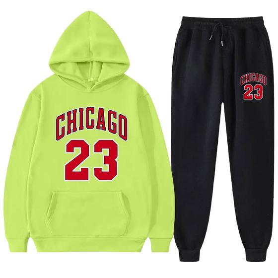 Imagem de Conjunto Moletom Flanelado Calça e Blusa Canguru Casual Chicago 23