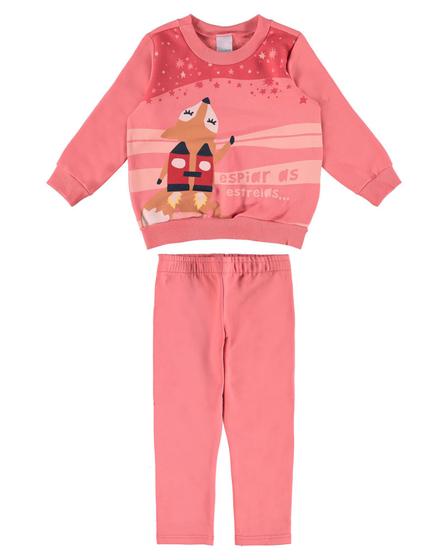 Imagem de Conjunto Moletom Flanelado Inverno Infantil Menina Raposa Raposinha Malwee