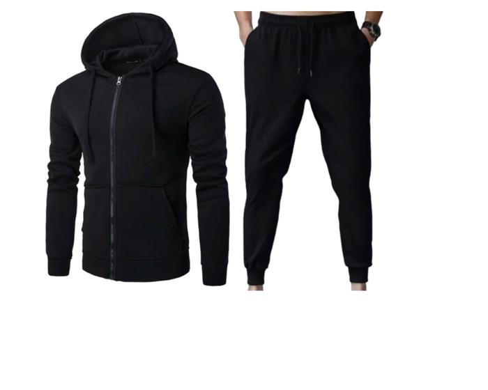 Imagem de Conjunto moletom flanelado Jaqueta com bolso canguru e com calça Masculina e feminina adulto 