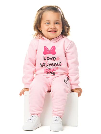 Imagem de Conjunto Moletom infantil felpudo Menina blusão com capuz e calça