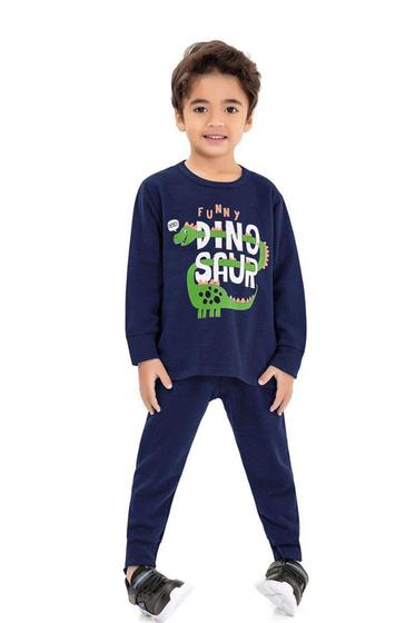 Imagem de Conjunto Moletom Infantil Menino Dinosaur Marinho - Fakini Forfun