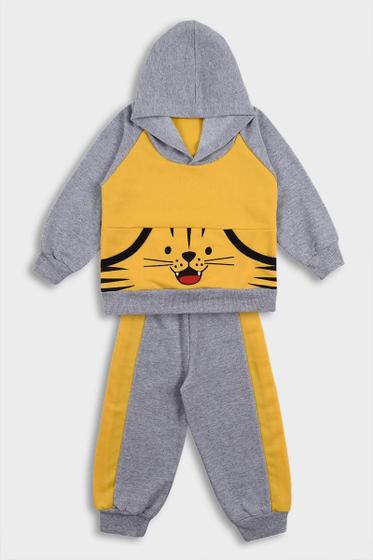 Imagem de Conjunto Moletom Infantil Mescla com Touca e Bolso - Destak