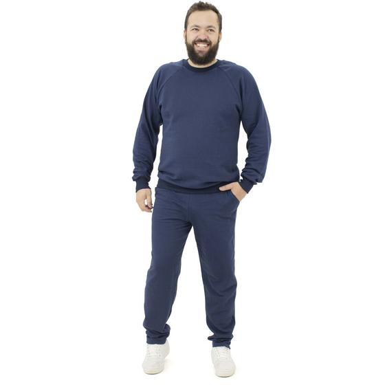 Imagem de Conjunto Moletom Masculino Plus Size Blusa Calça Flanelado