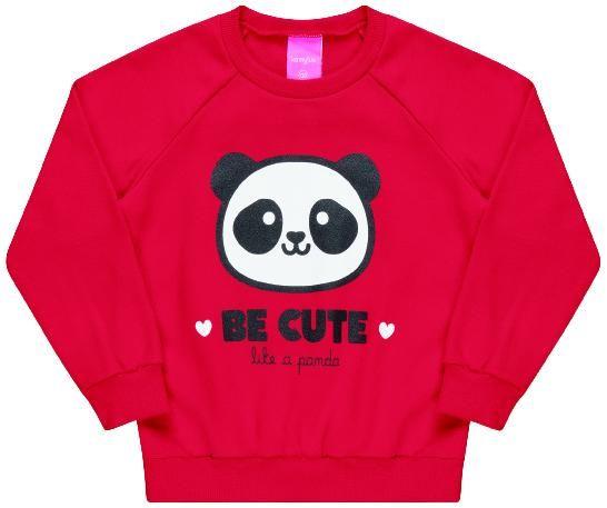 Imagem de Conjunto Moletom Menina Panda Vermelho
