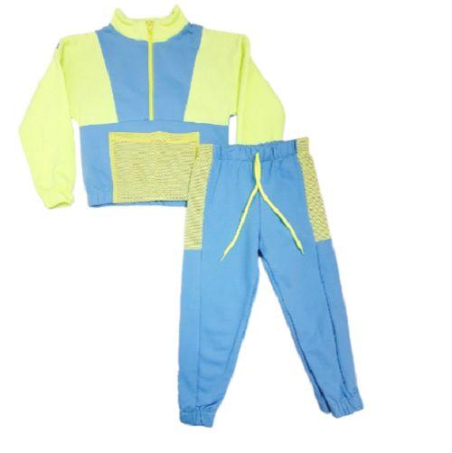 Imagem de Conjunto Moletom Peluciado Color Block Com Tela Kely & Kety